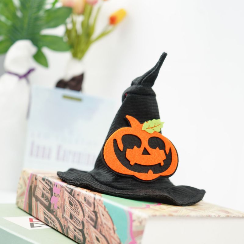MAHDIVO ハロウィン ペット用ウィッチハット ブラック・ゴースト＆コウモリ
